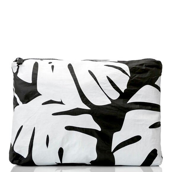 ALOHA Collection Handbags - ALOHA Collection—Mid Pouch—Monstera (white on black) *NWT*